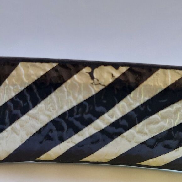 Zebra Print Belt Thin Size L XL 36-40 Chrome Buckle - Picture 5 of 6